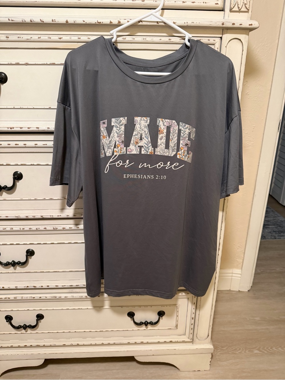 SHEIN Gray 'MADE for more' Floral Graphic Tee